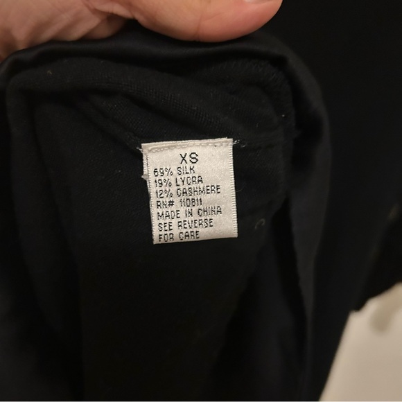 Yoana Baraschi Cashmere Silk Dress size XS Black‎ Satin Flutter Sleeve Dress - Picture 9 of 12